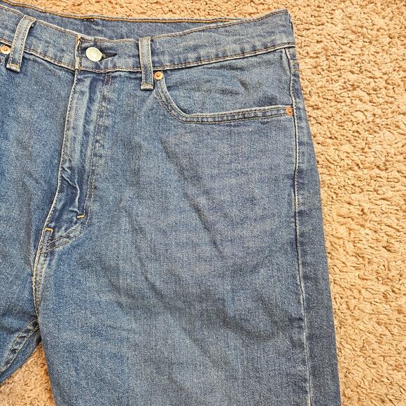 Levis 505 Jeans Mens 36x32 Fit 36x31 Blue Denim Stretch Straight Cowboy Rodeo - Picture 4 of 14